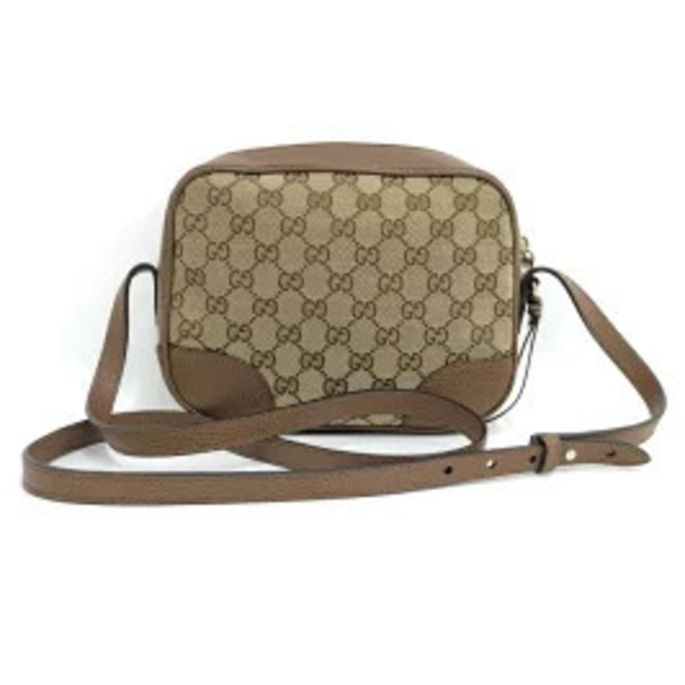 GUCCI Shoulder Bag GG Canvas Leather Brown - Picture 2 of 9